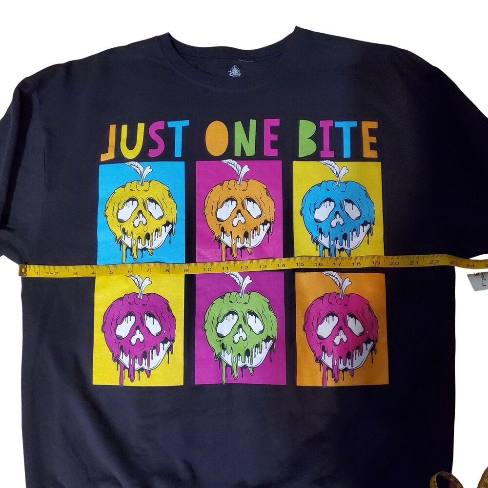 NWT Disney Villains Just One Bite Black Graphic Sweatshirt Size L Neon Pop-Art - Picture 4 of 5